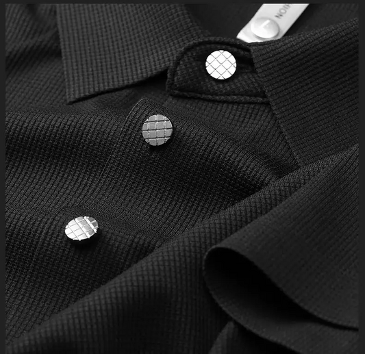 Black Waffle Knit Casual Textured Half Sleeve T-Shirt