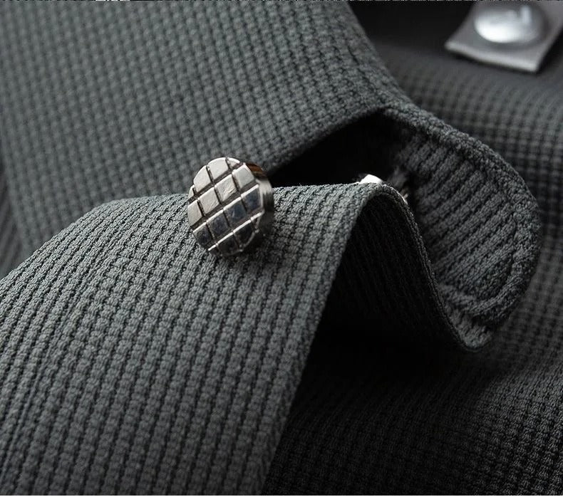 Charcoal Grey Waffle Knit Casual Textured Half Sleeve T-Shirt